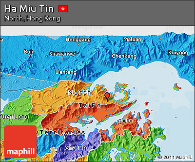 Political 3D Map of Ha Miu Tin