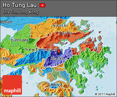 Political 3D Map of Ho Tung Lau