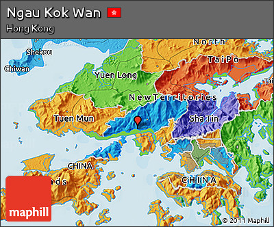 Political 3D Map of Ngau Kok Wan