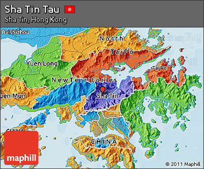 Political 3D Map of Sha Tin Tau