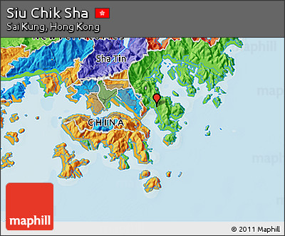 Political 3D Map of Siu Chik Sha