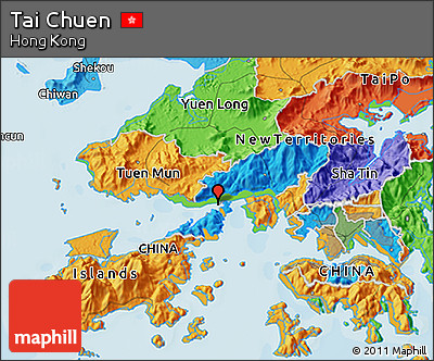 Political 3D Map of Tai Chuen