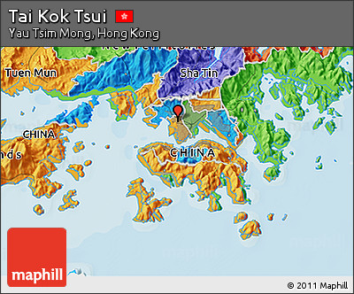 Political 3D Map of Tai Kok Tsui