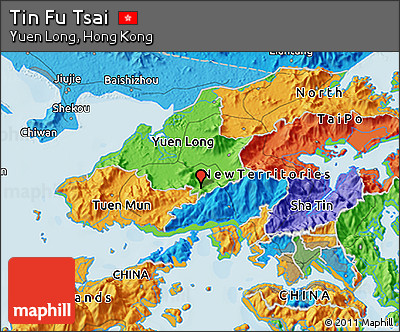 Political 3D Map of Tin Fu Tsai