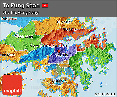 Political 3D Map of to Fung Shan
