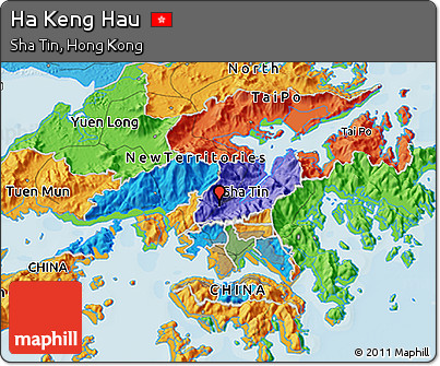 Political 3D Map of Ha Keng Hau