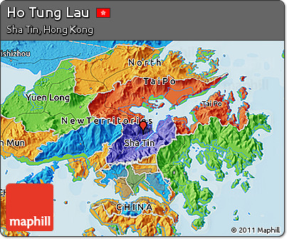 Political 3D Map of Ho Tung Lau