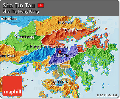Political 3D Map of Sha Tin Tau