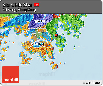 Political 3D Map of Siu Chik Sha