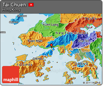Political 3D Map of Tai Chuen