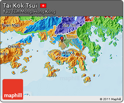 Political 3D Map of Tai Kok Tsui