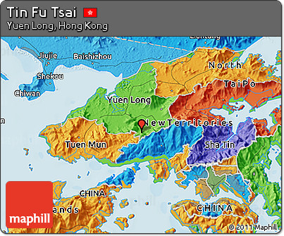 Political 3D Map of Tin Fu Tsai