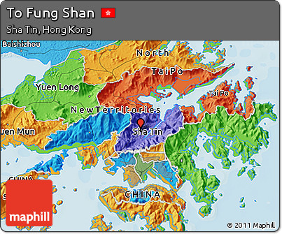 Political 3D Map of to Fung Shan