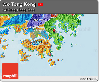 Political 3D Map of Wo Tong Kong