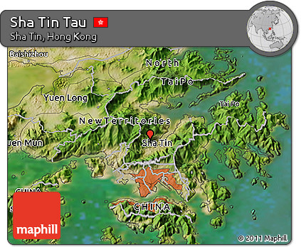 Satellite 3D Map of Sha Tin Tau