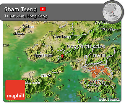 Satellite 3D Map of Sham Tseng