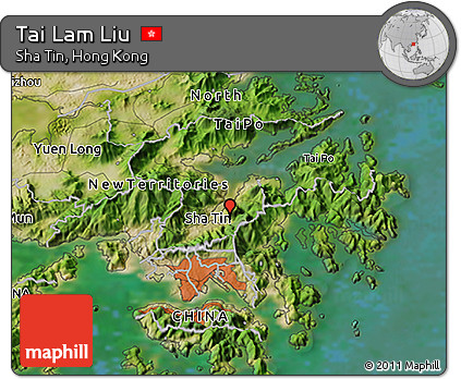 Satellite 3D Map of Tai Lam Liu