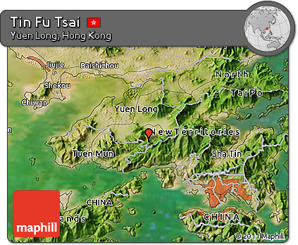 Satellite 3D Map of Tin Fu Tsai