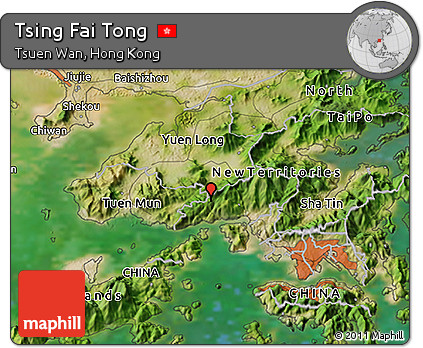 Satellite 3D Map of Tsing Fai Tong