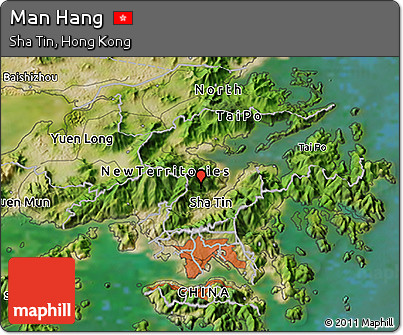 Satellite 3D Map of Man Hang