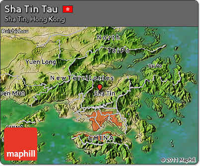 Satellite 3D Map of Sha Tin Tau