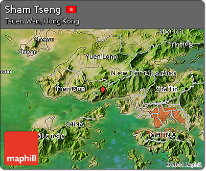 Satellite 3D Map of Sham Tseng