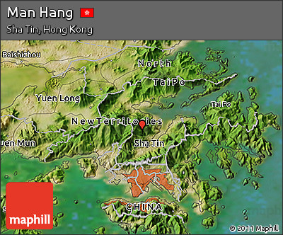 Satellite 3D Map of Man Hang