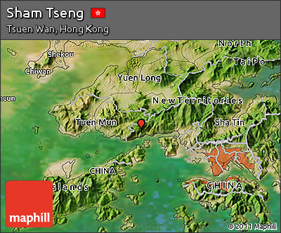 Satellite 3D Map of Sham Tseng