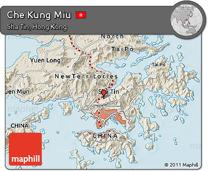 Shaded Relief 3D Map of Che Kung Miu