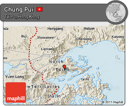 Shaded Relief 3D Map of Chung Pui