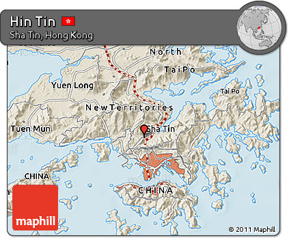 Shaded Relief 3D Map of Hin Tin