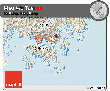Shaded Relief 3D Map of Mau Wu Tsai