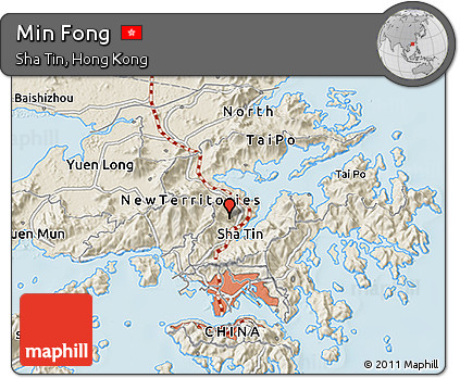Shaded Relief 3D Map of Min Fong