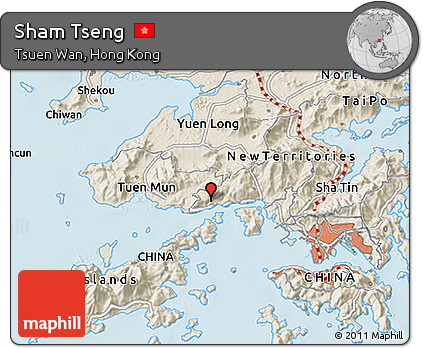 Shaded Relief 3D Map of Sham Tseng