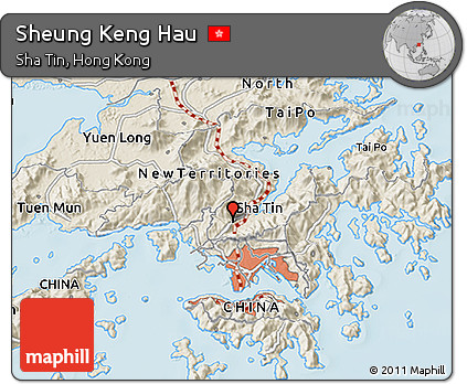 Shaded Relief 3D Map of Sheung Keng Hau
