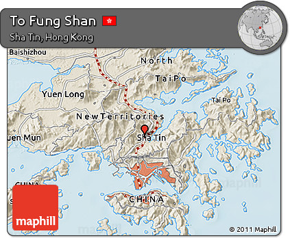 Shaded Relief 3D Map of to Fung Shan
