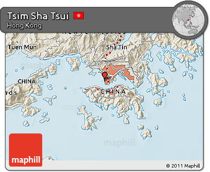 Shaded Relief 3D Map of Tsim Sha Tsui