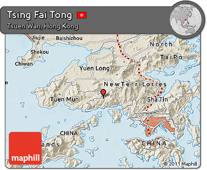 Shaded Relief 3D Map of Tsing Fai Tong
