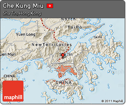 Shaded Relief 3D Map of Che Kung Miu