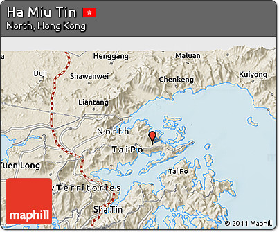 Shaded Relief 3D Map of Ha Miu Tin