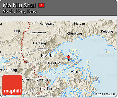 Shaded Relief 3D Map of Ma Niu Shui