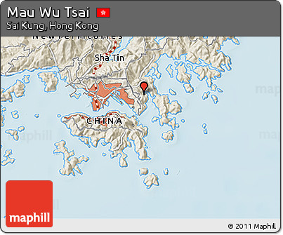 Shaded Relief 3D Map of Mau Wu Tsai