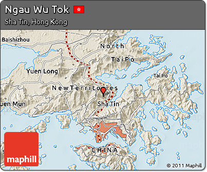Shaded Relief 3D Map of Ngau Wu Tok