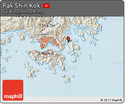 Shaded Relief 3D Map of Pak Shin Kok