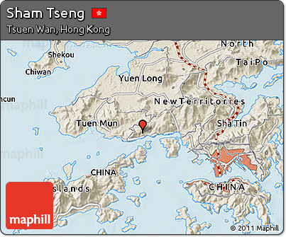 Shaded Relief 3D Map of Sham Tseng