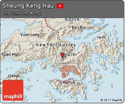 Shaded Relief 3D Map of Sheung Keng Hau