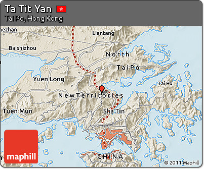 Shaded Relief 3D Map of Ta Tit Yan