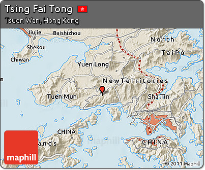 Shaded Relief 3D Map of Tsing Fai Tong