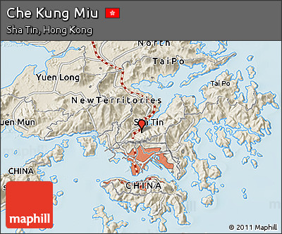 Shaded Relief 3D Map of Che Kung Miu
