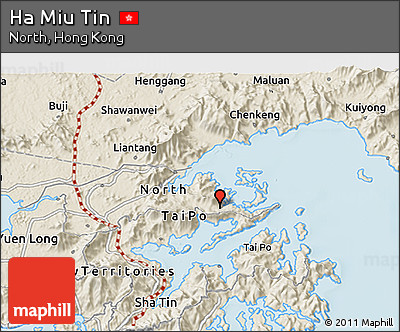Shaded Relief 3D Map of Ha Miu Tin